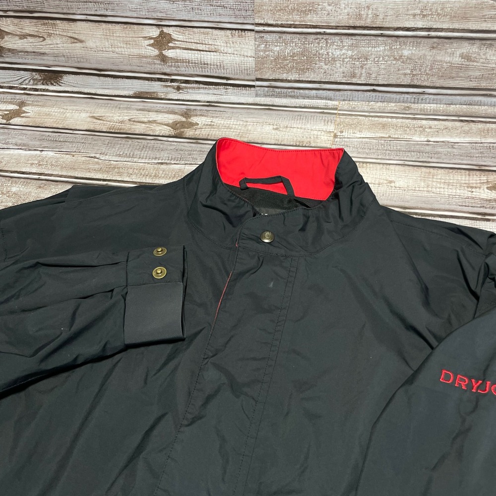 Footjoy DryJoys Golf Pullover Windbreaker Lightweight Jacket Black Red Small